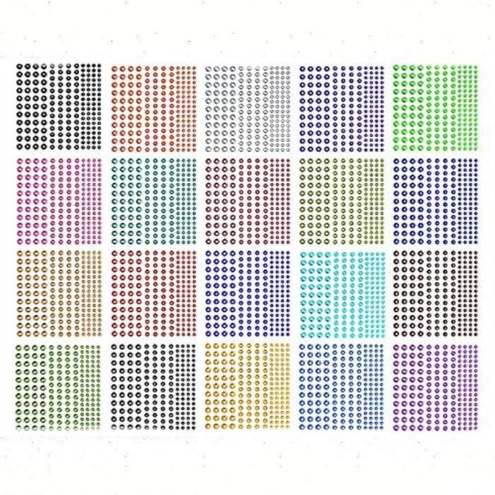 850 Pcs Strass Visage Auto Adhésifs, Strass Autocollant Visage Pour