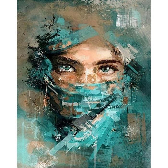 Kit Peinture Par Numéros Adulte 40x50 Cm - Toile Sans Cadre, 20 Couleurs Acryliques, 3 Pinceaux - Loisir Créatif Anti-stress, Décoration Murale