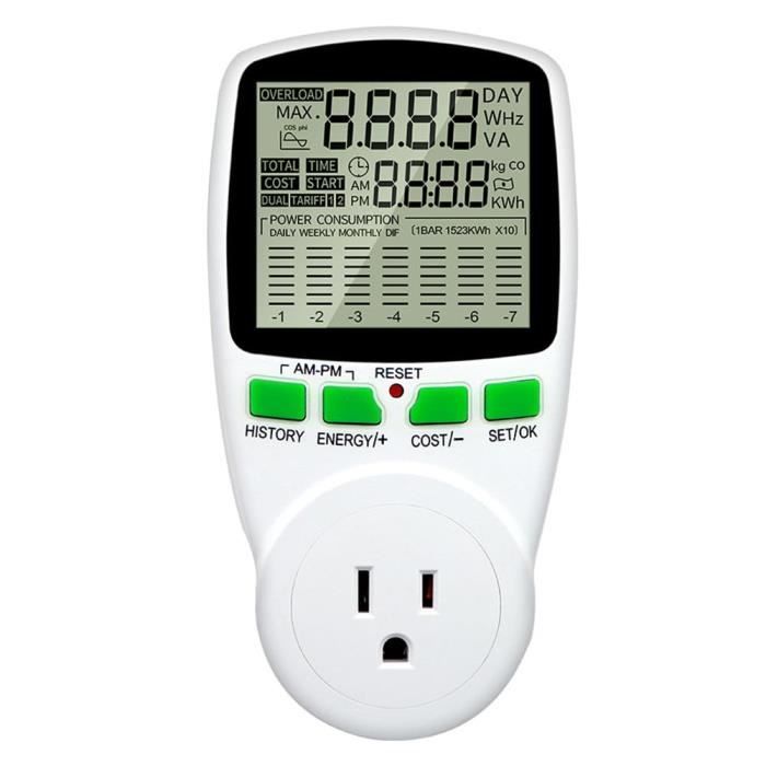 Wattmètre Prise Compteur d'énergie Compteur de Consommation d'énergie Neuf  FR