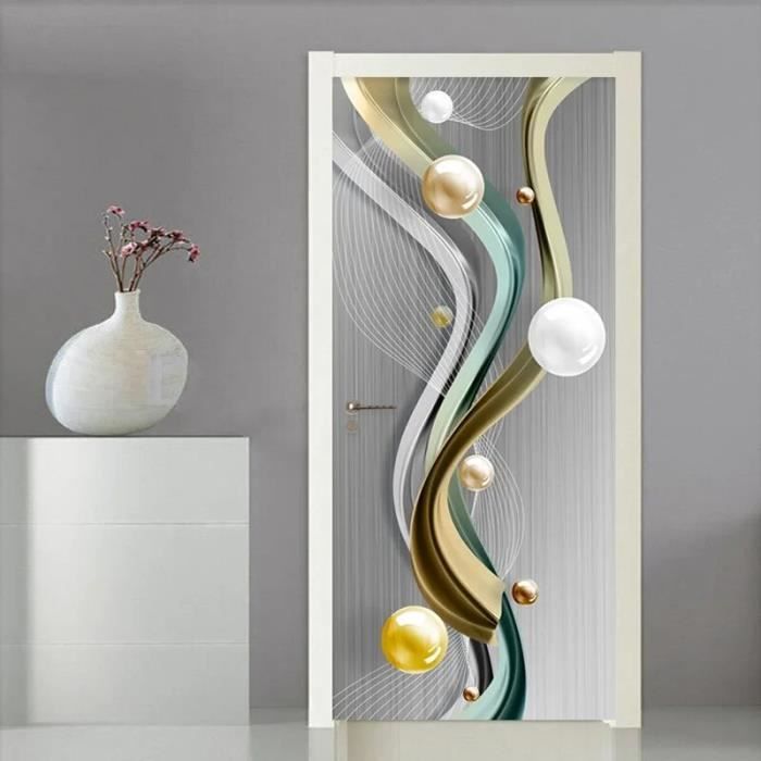 Pegatina 3D Para Puertas - Diseño Unicornio Acuarela, 77x200 Cm, Vinilo Impermeable Y Extraíble