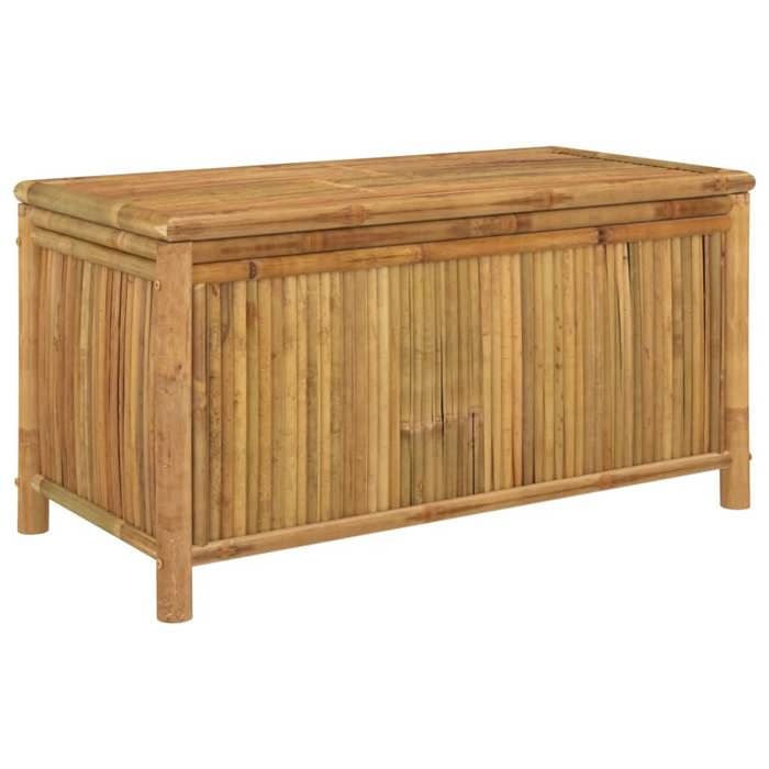 Coffre boîte meuble de jardin rangement 110 x 52 x 55 cm bambou 02_0012999