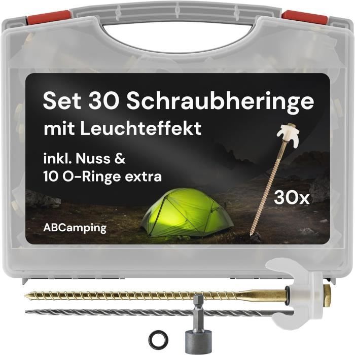 20 Piquets De Tente à Visser BOOSHMall - 25cm Acier - Pour Camping, Gazebo - Outil Inclus - Ancrage Solide
