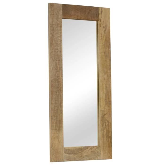 Miroir Bois massif de manguier 50 x 110 cm - Vintage - Entrée - Décoration murale