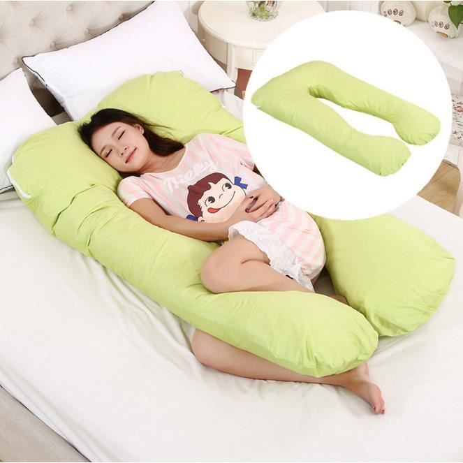 80 cm Housse de Coussin de Grossesse 100/% Coton Bio en Forme de U Taie doreiller Amovible 142 Fablous Dream Oreiller de Grossesse Complet du Corps