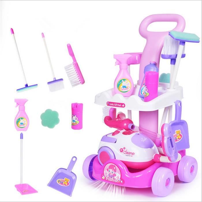 Ensemble De Jouets De Nettoyage De Chariot De Ménage Pour Enfants