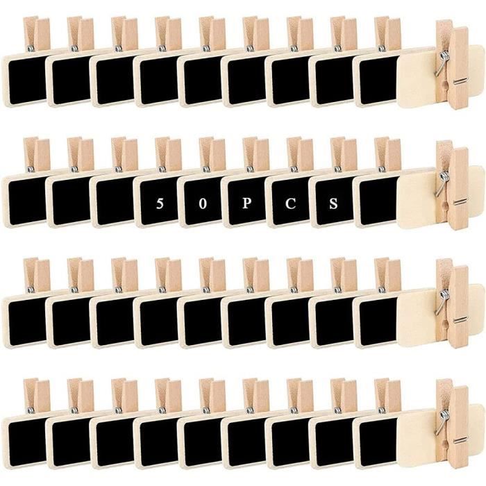 CYEER Lot De 12 Mini Tableaux Noirs 15x22cm Avec Socle Bois | Pour Mariage, Anniversaire