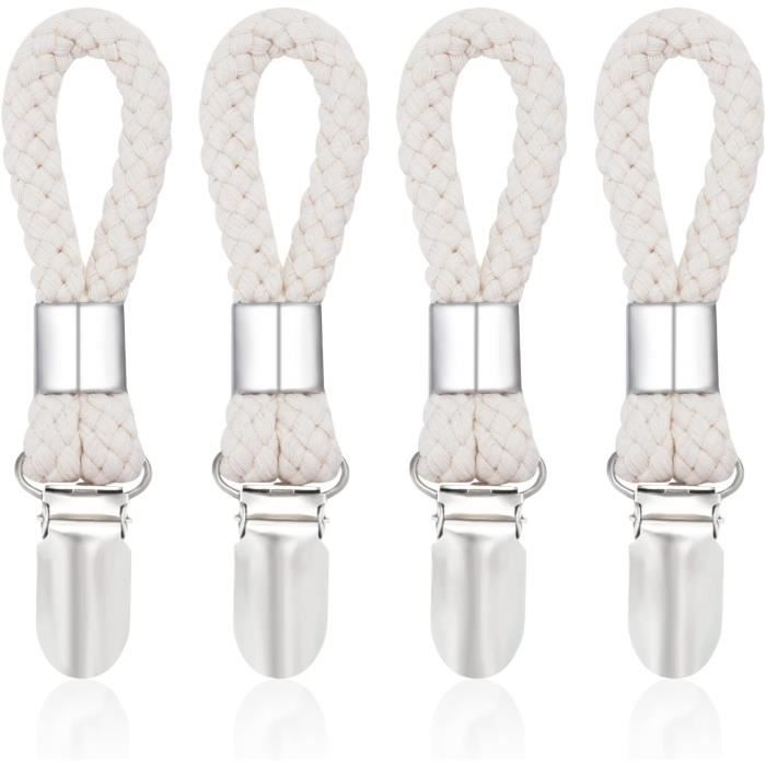 Lot De 2 Pinces à Linge Suspendues En Bois De Chêne Et Coton - Avec Pince Métal Et Boucle De Suspension - Pour Torchons, Cuisine, Salle De Bain