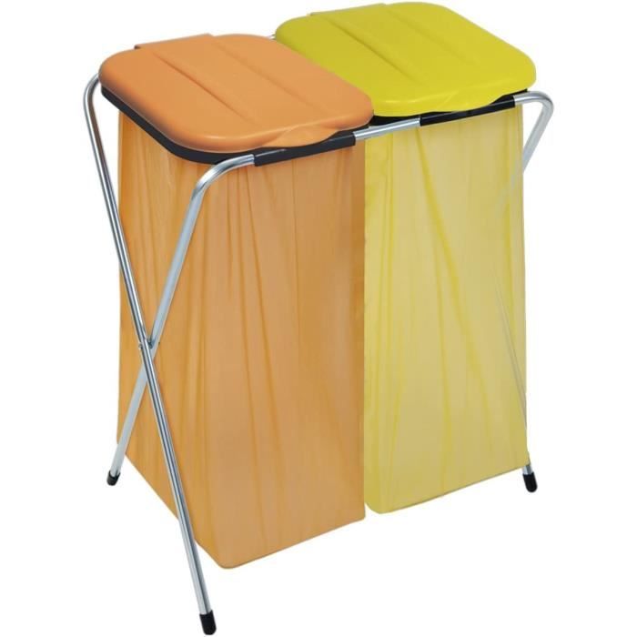 Support Stationnaire Pour Sacs Poubelle De 120 Litres, Jaune