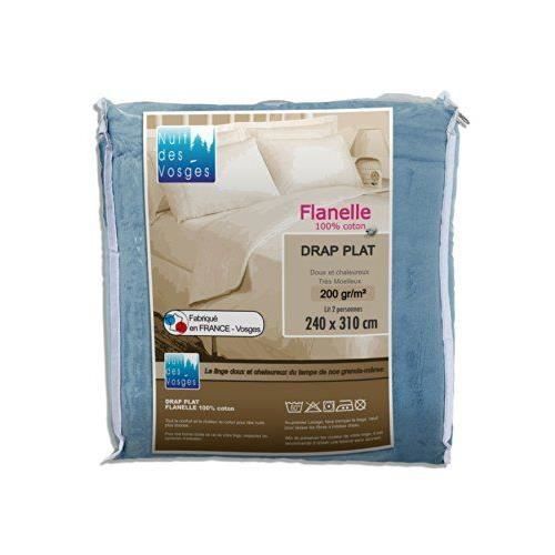 Nuit des Vosges 2072921 Caen Drap Plat Flanelle Unie/Coton ...