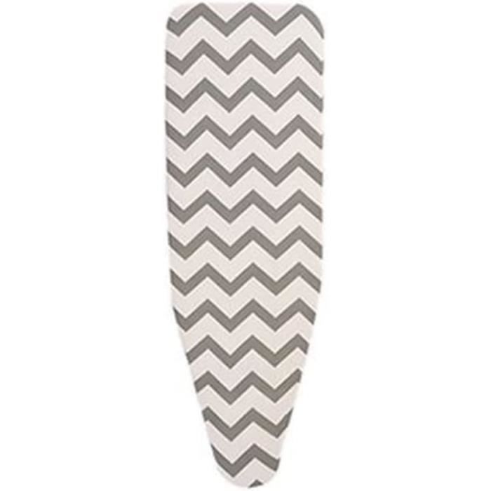 Cinsersr Housse Planche à Repasser 120x41 Cm Coton Blanc – Anti-Brûlure, Élastique, Avec Filet & Pinces