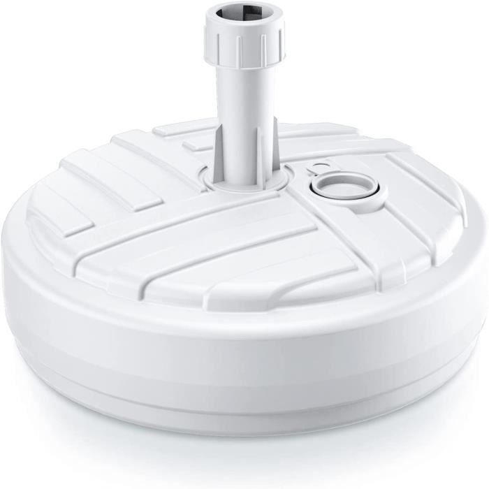 Base pour parasol tube Ø 2430 mm Support en plastique Ø 39 cm 10 litres blanc rond design A463