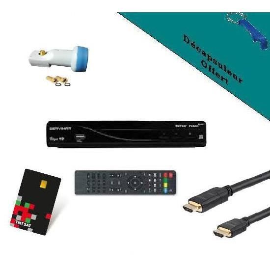 Pack Servimat Récepteur Satellite Full Hd Carte Tntsat V6 Cable Hdmi Cable 12v