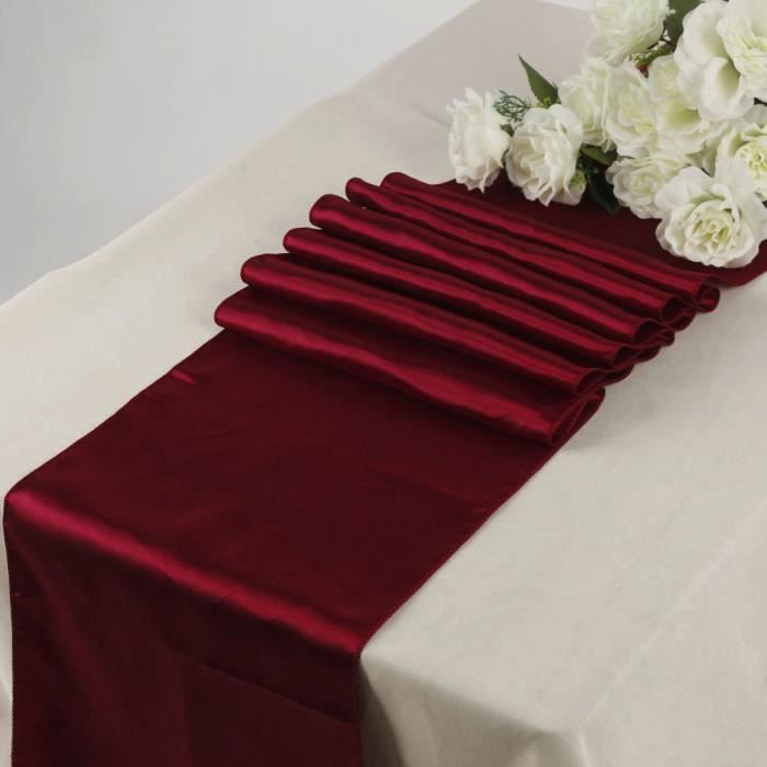 Chemins De Table En Satin 30cm X 275cm Swags Pour Mariage Evenement Fete Noel Decoration 10pcs Bordeaux Achat Vente Chemin De Table Cdiscount
