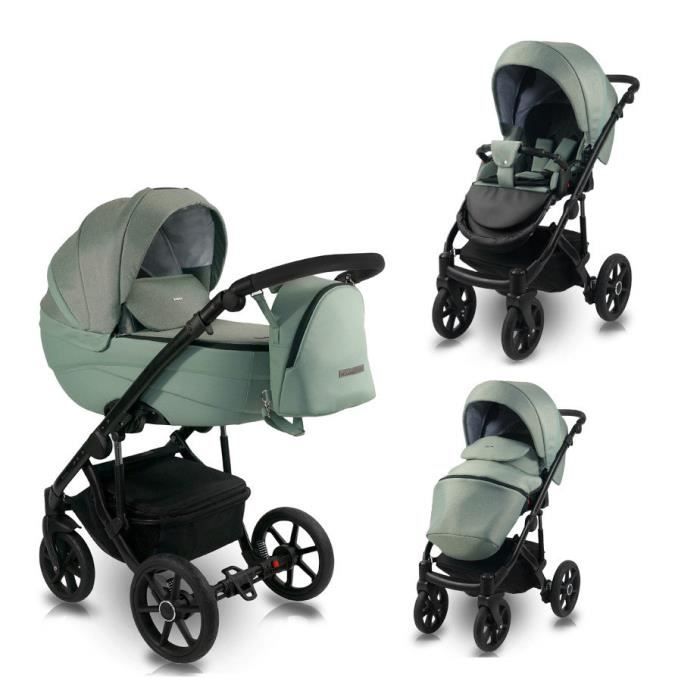 Poussette 3 en 1 siège auto pour bébé et sélection Isofix Ideal by SaintBaby Mint ID03 3en1 avec siège auto pour bébé