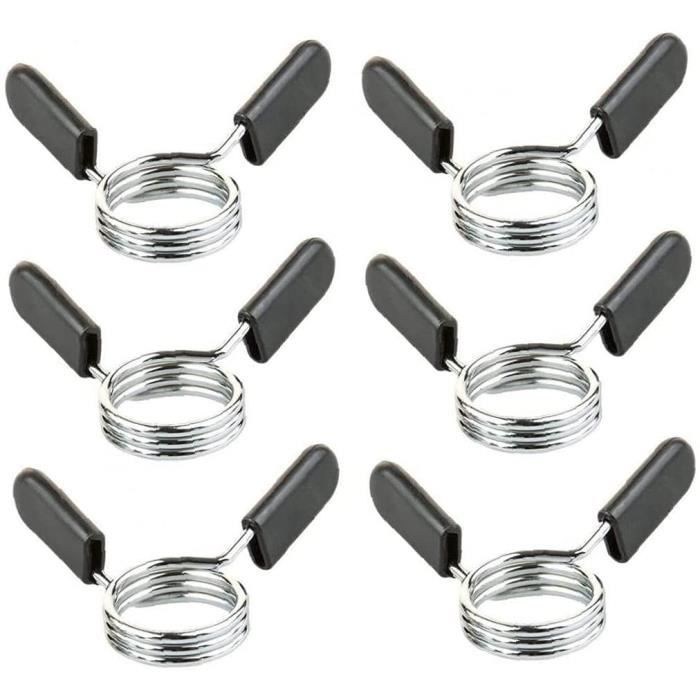 2 Pinces à Haltères 28mm - Ressort Acier Pour Barre Musculation - Sécurisation Poids Fitness