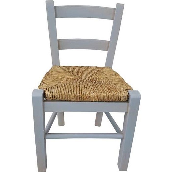 Sediolina Petite Chaise En Bois Avec Siege En Paille Pour Enfant Gris Cdiscount Maison