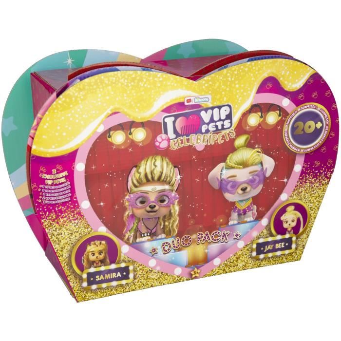 Duo Pack CelebriPets - IMC TOYS - I Love VIP Pets - Rose - A partir de 3 ans - 10 accessoires premiu