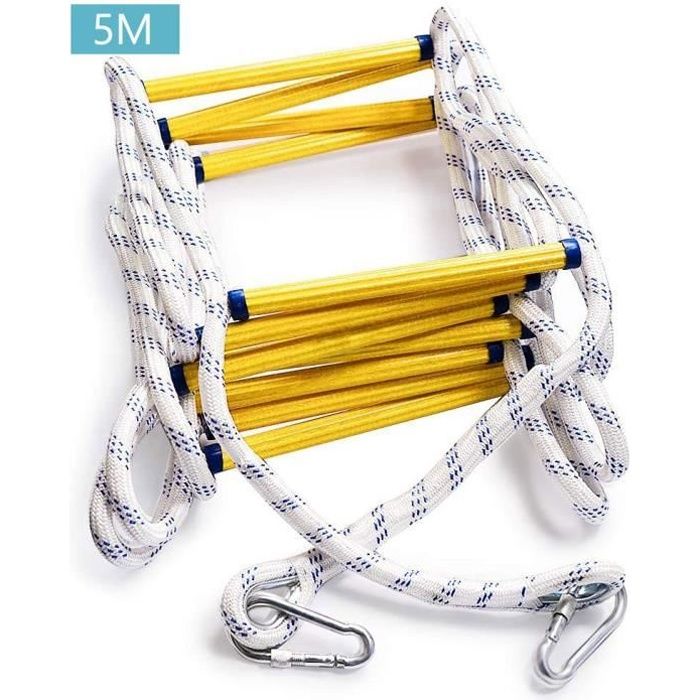 Échelle De Corde Échelle De Corde De Sauvetage Avec Mousquetons Pour Une Utilisation Rapide En Cas D/'incendie // Catas Échelle De Sauvetage Résistante Au Feu Échelle D/'incendie Pour Les Urgences