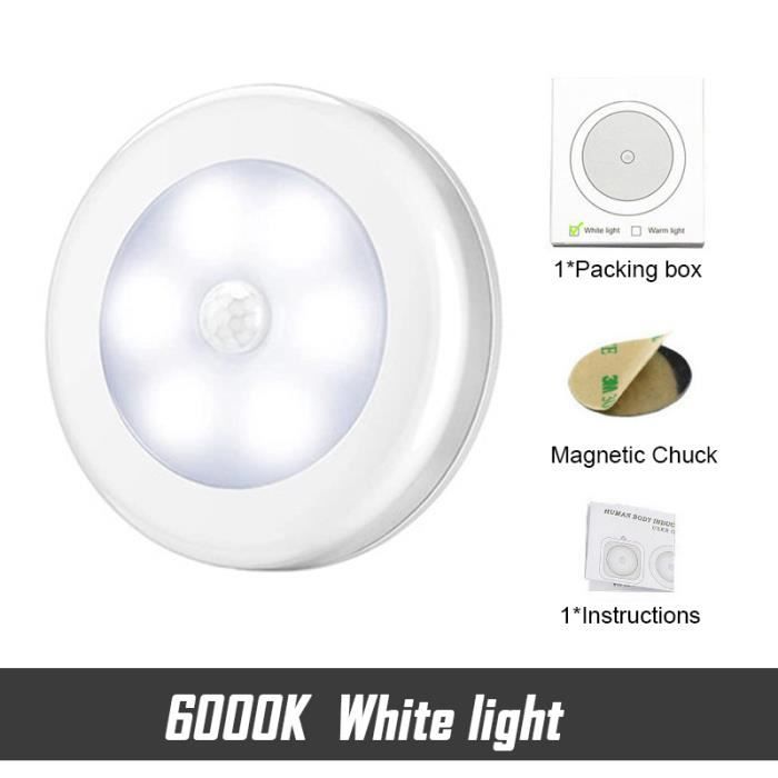 Lampe Led Ronde Sans Fil Avec Capteur De Mouvement, Alimentée Par ...