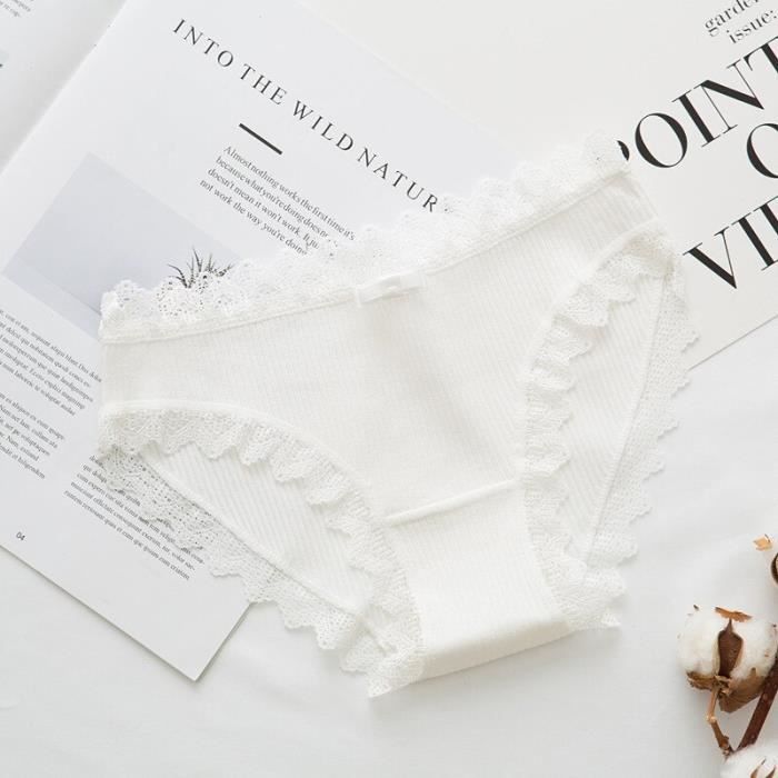 Culottes en coton et dentelle pour sous v tements d contract s