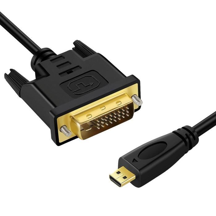 Câble Micro Hdmi Vers Dvi, Micro Hdmi 1.4 Vers Dvi 24+1 Broches Mâle