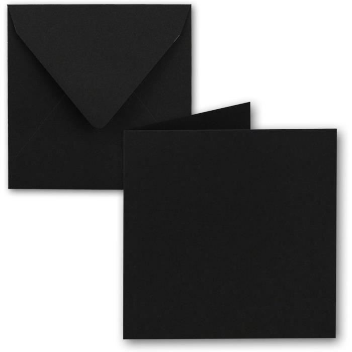 Lot de 50 enveloppes d'invitation, format 5x7, noires, de luxe, 18,5 x