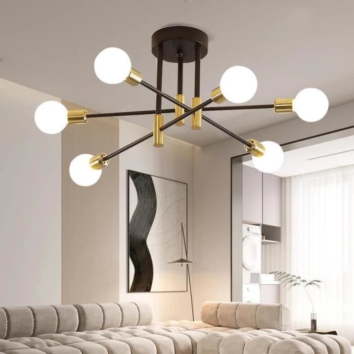 Plafonnier Industriel, 6 Lumières Lustre Sputnik Vintage, Moderne ...