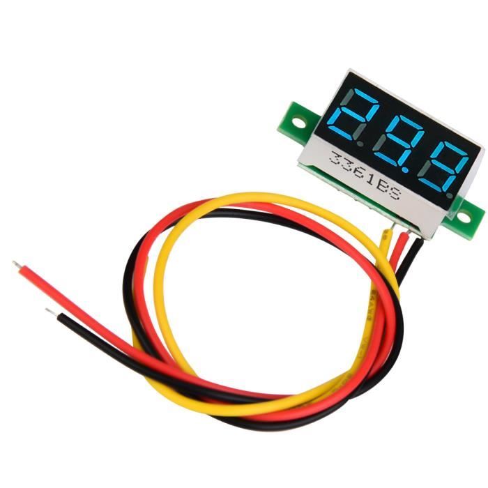 Voltmètre Numérique LED DC 6-100V - Affichage Jaune, Taille Compacte 50x30x30 Mm - Moniteur De Tension Pour Batterie, Voiture, Camping-Car