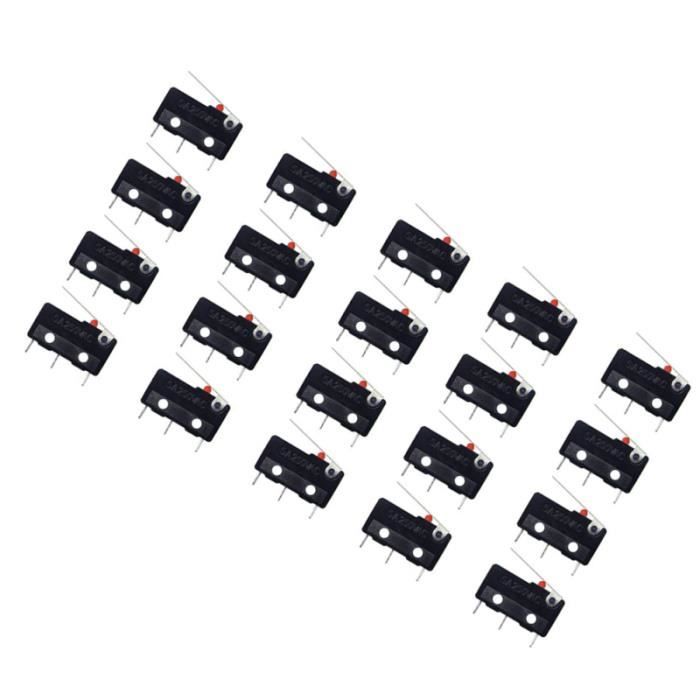 Interrupteur De Fin De Course Micro ME-9101 - 250VAC / 115VDC, Levier à Galet Réglable - 17.3x2.7x2.4cm