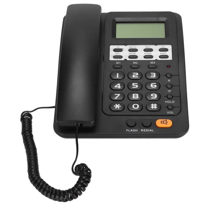 Fdit Téléphones fixes KX‑T6009CID Téléphone filaire de bureau Téléphone ...