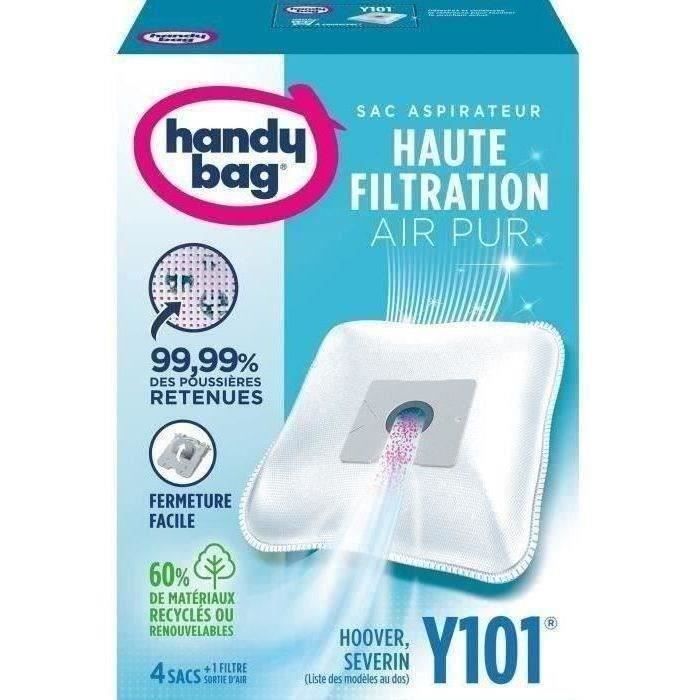 Sacs aspirateurs Handy bag® Y101® Haute Filtration 4 sacs + 1 filtre sortie d'air à découper