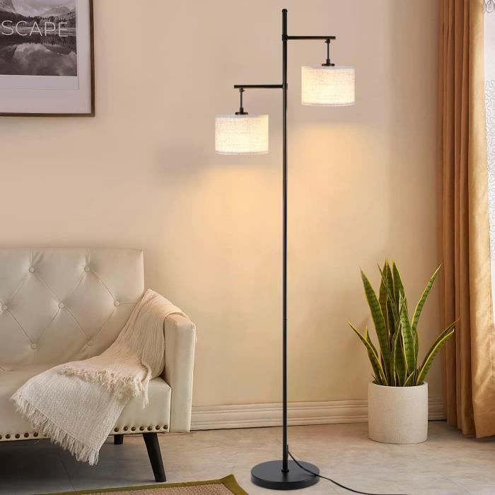 Lampadaire sur pied FIMEI avec Luminosité Réglable - LED moderne séparé  adaptée à la lecture dans la chambre ou le salon - Noir - Cdiscount Maison