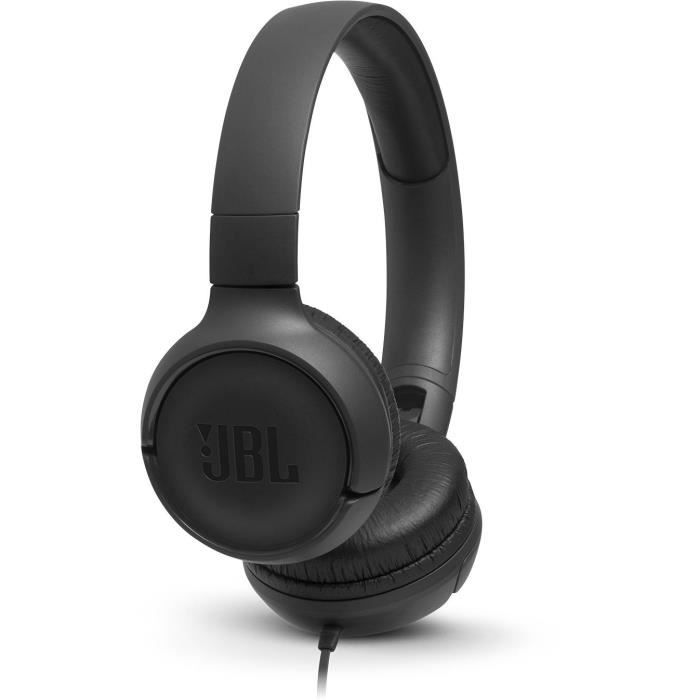 Casque filaire JBL Tune 500 - Son Pure Bass - Conception légère et et pliable - Noir