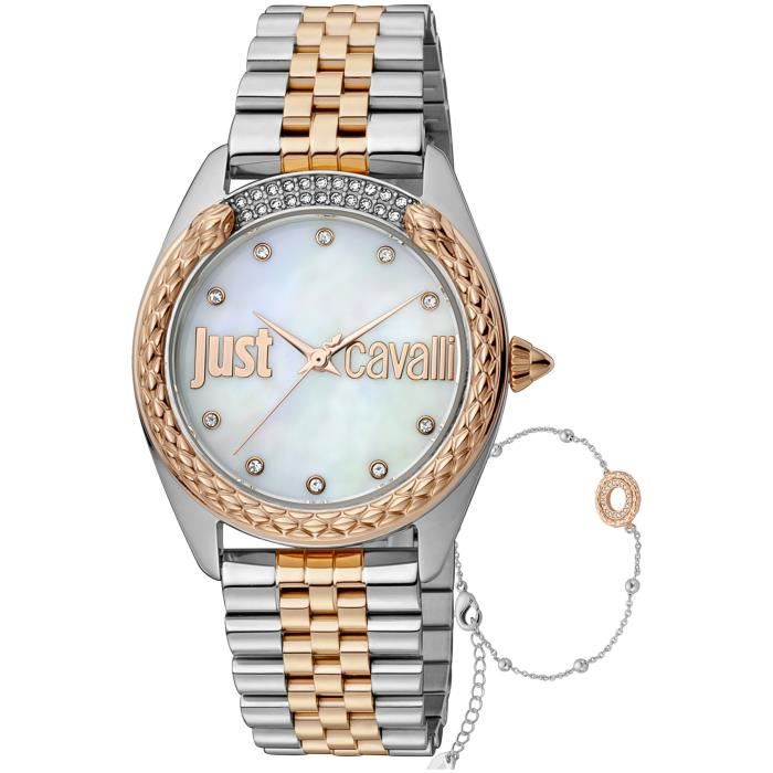 And Roberto Just Cavalli Femme Analogique Quartz Montre Avec