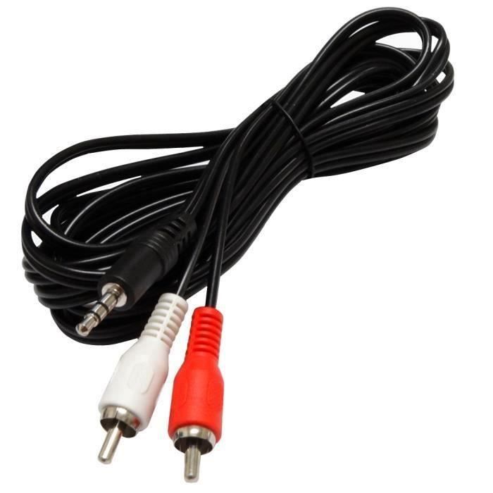 Câble Audio Kenwood 2 RCA + 1 Jack Mono 6 M - Neuf, Référence BB315
