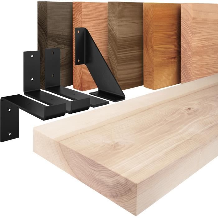 LAMO MANUFAKTUR 160cm Étagère murale flottante en bois massif