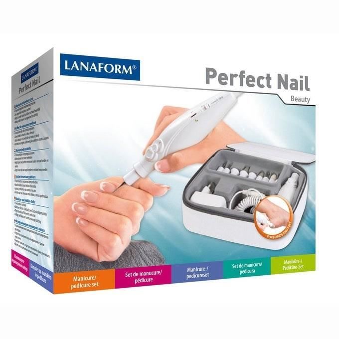 Kit manucure/pédicure électrique LANAFORM PERFECT NAIL - 9 accessoires pour soigner et embellir vos ongles