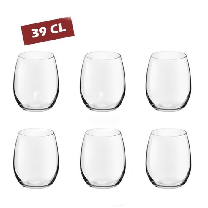 Lot De 6 Verres à Jus RÉA – Verre Transparent, Fabrication Générique