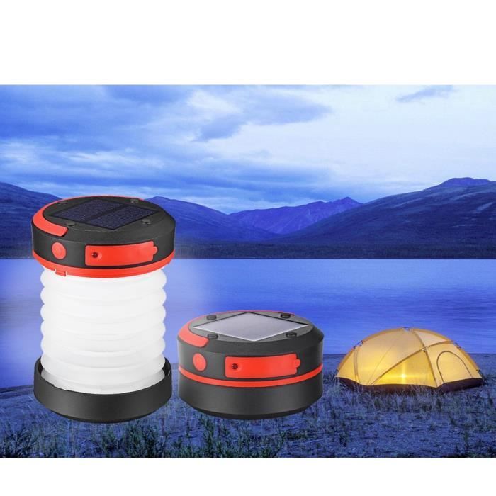 Lampe de camping, Lampe Solaire de lanterne LED Rechargeable par port