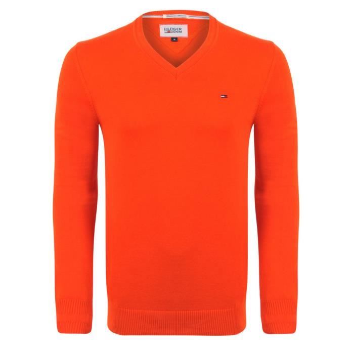 Pull tommy hilfiger homme orange Clearance