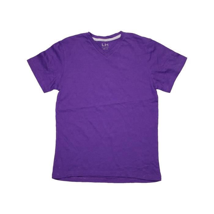 T Shirt Manches Courtes Enfant Garcon Lh By La Halle 12 Ans Violet Ete Vetement Bebe Violet Cdiscount Pret A Porter