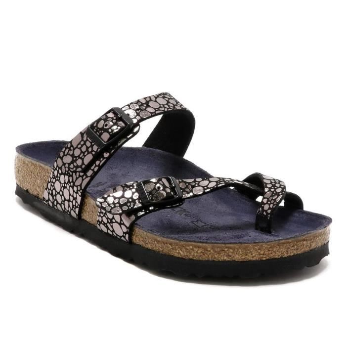 Birkenstock Femme Chaussures Claquettes Sandales Mayari Bf Metallic Stones Brun Cdiscount