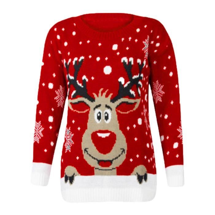 Nez Rouge Qui Brille Rodolphe Le Renne Pull De Noel Pour Femme