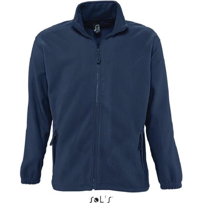 Veste Polaire North Homme Marine M Multisport Bleu Coupe ajust e Anti bouloche Poignets lastiques