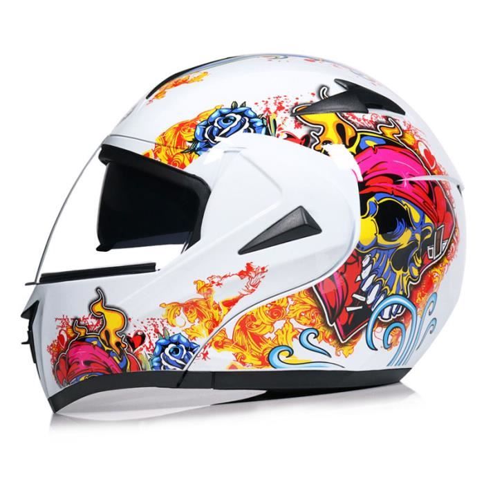 Casque Moto Jet Ouvert 3/4 Adulte Avec Double Visière - Casque Scooter Homme Femme DOT/ECE, Thermique 4 Saisons