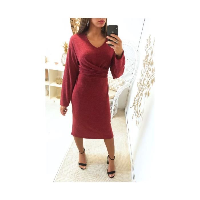 robe rouge croisé devant