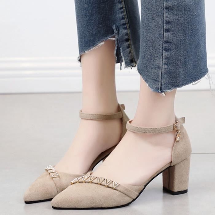 chaussures beige femme talon