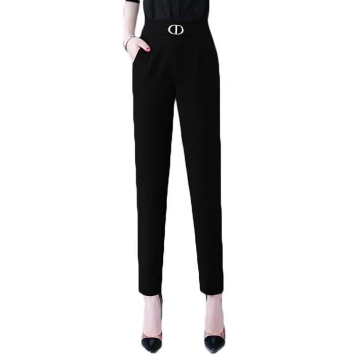 Pantalon noir femme deals coupe droite
