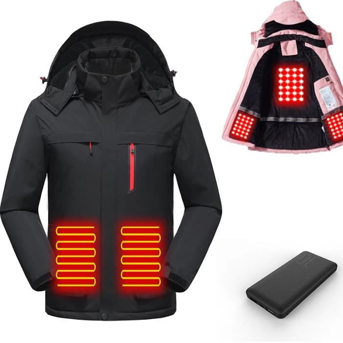 Veste Chauffante A Capuche Veste Chauffante Coupe Vent Chauffant Usb Rechargeable Noir Noir Cdiscount Sport