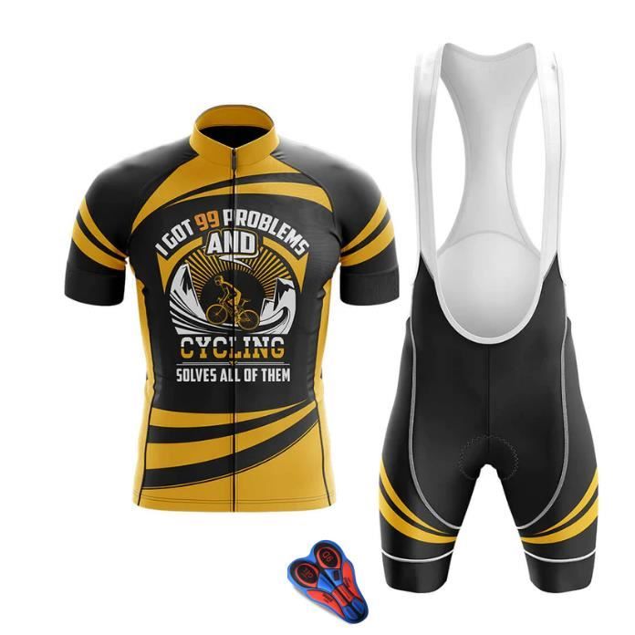 Maillot Cyclisme Homme Manches Courtes – Respirant, Poches Arrière, Fermeture Éclair Métal